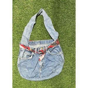 Upcycled Reworked Wrangler Denim Tote Bag Repurposed Denim